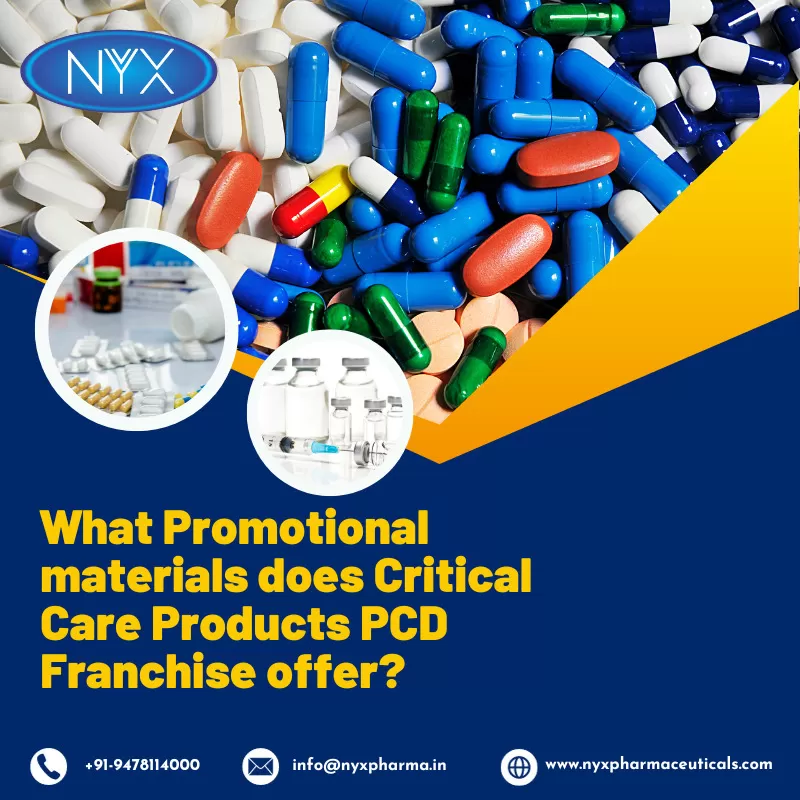 What Promotional materials does Critical Care Products PCD Franchise offer?